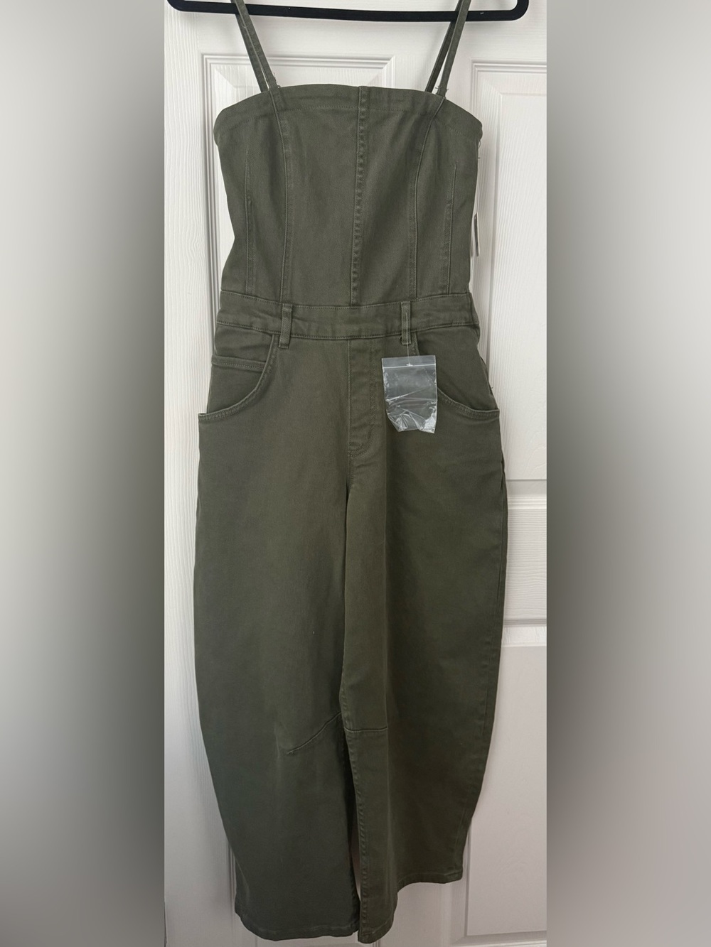 NWT Free People Je Suis Pret Barrel Jumpsuit Adventurer Green S $148